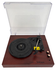 Voksun E300 Audio Turntable Vinyl Record Player Wood USB RCA Speaker - D25T O886