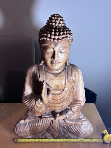 Carved wooden buddha fair - carved,