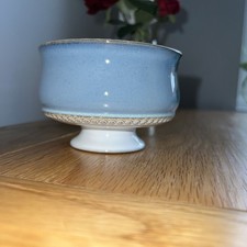 VTG Denby Langley Blue Castile Fruit Dessert Sauce Ice Cream Footed Bowl 4 3/8" 