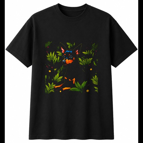 Botanical miniature pinscher - botanical,
