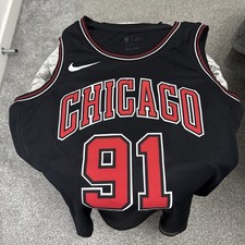 Chicago Bulls Rodman 91 Nike Basketball Jersey Authentic Size Large 