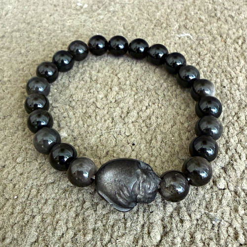 Silver sheen obsidian - sheen,