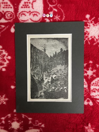 Rare genuine 1874 art print - 1874,