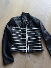 Versace Classic V2 Genuine Leather Jacket size M Black And White