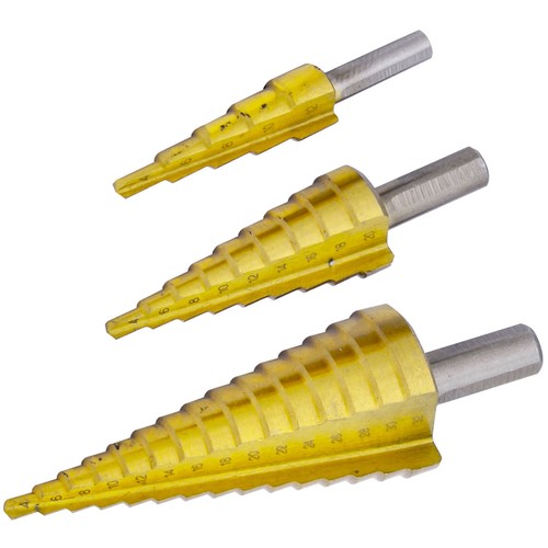 Rolson 3pc titanium step - 3pc, drill