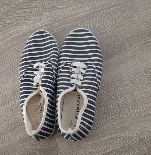 Navy white plimsolls - uk, 4