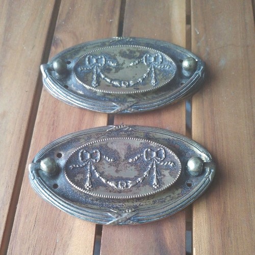 Pair vintage solid brass drop - pair,