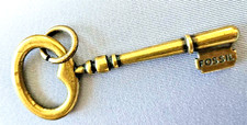 Vintage Fossil Brass Charm Key