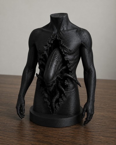 Alien emergence statue - emergence, –