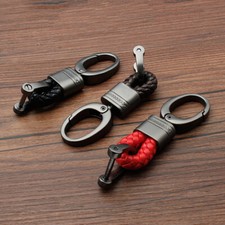 1Pc Creative Metal Leather Keyfob Car Keychain Keyring Key Holder Accessories