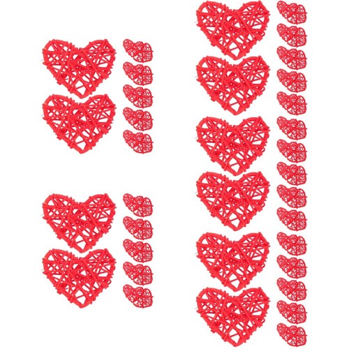 Pieces wicker hearts - 5,