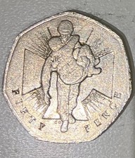 50p Coin. Wounded Soldier