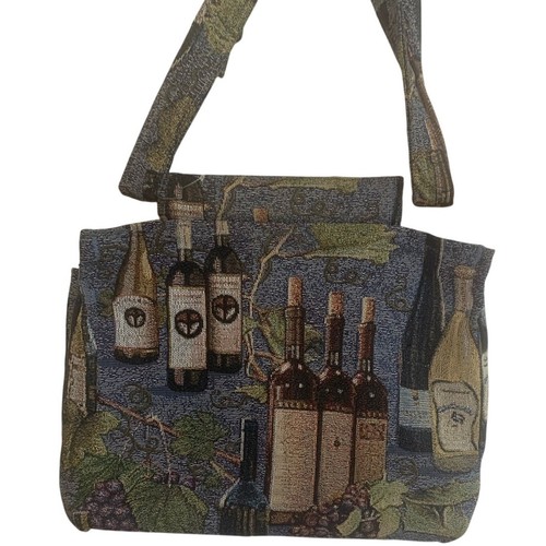 Wine themed tapestry handbag - wine,
