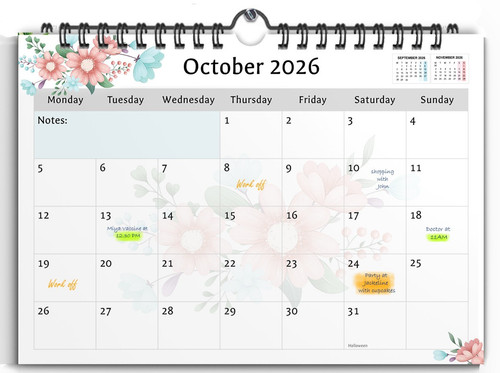 2026 flower wall - calendar,
