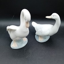 Nao By Lladro Ceramic Swan Figurines Looking Back x 2 White WRDC