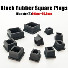 Black Rubber Square Plugs Silicone End Caps Bungs Soft Seal Stopper 9.6mm-50.6mm