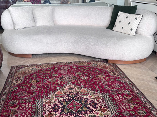 Luxury cream bouclé curved - luxury,