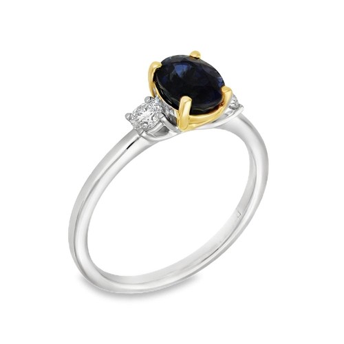 Ladies platinum oval blue - oval,