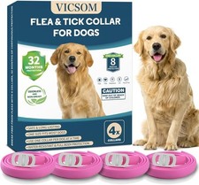 Dog Cat ANTI FLEA &TICK Collar Treatment Pet Adjustable 32 Month Protection PINK