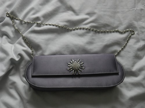 Silver handbag diamante star - handbag,