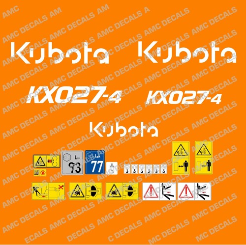 Kubota kx027 digger decal - kubota,
