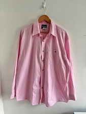 Wrangler Western Wear Pink Checked Long Sleeve Mens Cotton Shirt Size XL