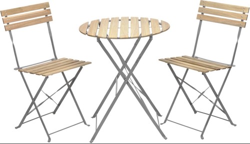 Foldable wood slat and metal - slat,