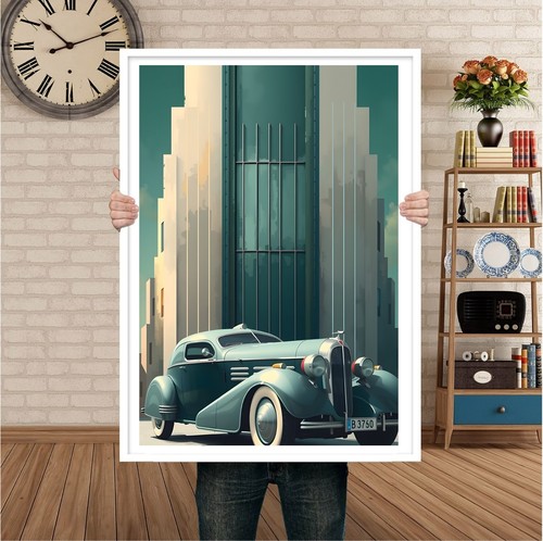 Classic car art - classic, deco