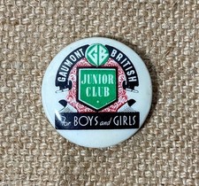 1940 Gaumont Cinema British Junior Club  For Boys & Girls Pin Badge Button