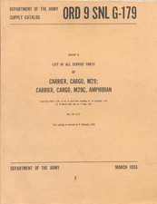 Studebaker M29 M29C Weasel Complete Parts List Army WW2 Book ORD 9 SNL G179 1953