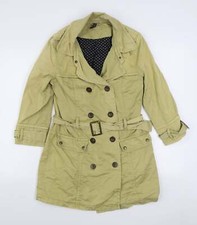 Topshop Womens Beige Trench Coat Size 10 Button