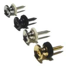 Quality guitar strap pin button in chrome, black, nickel or gold retro shape