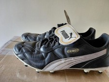 Puma King Top Di FG- Football Boots - Black Leather- Size 9 UK