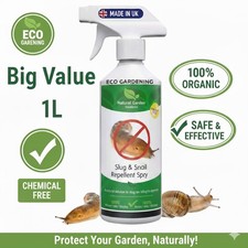 ORGANIC SLUG SNAIL REPELLENT Indoors Outdoors Garden MADE IN THE UK BIG VALUE 1L