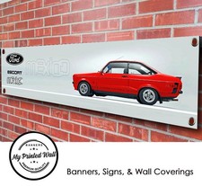 Ford Escort Mk2 Mexico banner for WORKSHOP, Garage, Red, Yellow, Orange