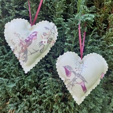 2  Fabric Hanging Hearts Door