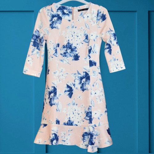 Zara size pink floral dress - zara,