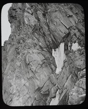 PAIR OF MOUNTAINEERS CLIMBING THE SCHRECKHORN C1890 Magic Lantern Slide PHOTO