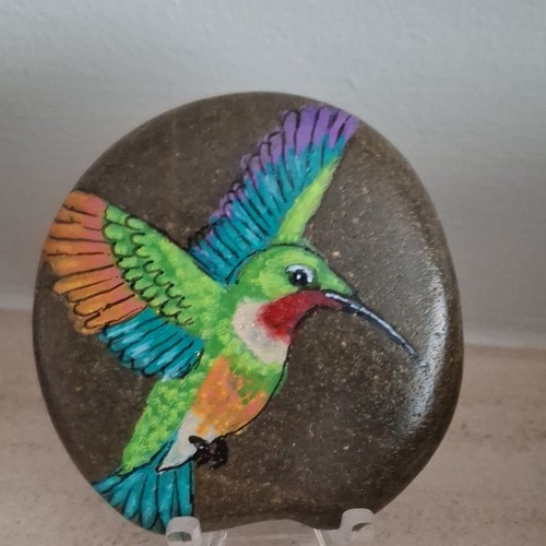 Hand painted pebble - hand,