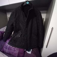 Men’s Quilted Powell Barbour Jacket. black Xxl