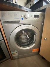 Silver Indesit washing machine 8 Kg big drum A+++ 1400 Spinning