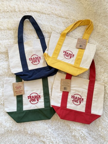 Trader joes mini canvas tote - canvas,