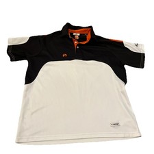 Henselite Bowls Shirt men’s size S small black white & orange 