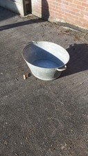 Tin Bath/planter. 60+ Years Old, No Holes. 75 Cm At Widest Part.