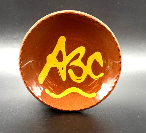 Redware potter abc glazed - abc, dish