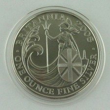 2008 Britannia 1oz Silver Two Pounds £2 coin, capsule, coin pouch + COA