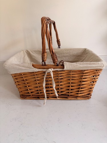 Wicker shopping basket double - wicker,