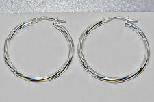 STERLING SILVER (925) LADIES TWISTED HOOP CREOLE EARRINGS