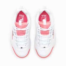 Girl shoes Fila Disruptor white pink sneakers wedge platform school