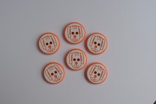 Dog face button - 2 hole flat